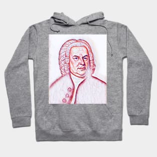 Johann Sebastian Bach Portrait | Johann Sebastian Bach Artwork | Line Art Hoodie